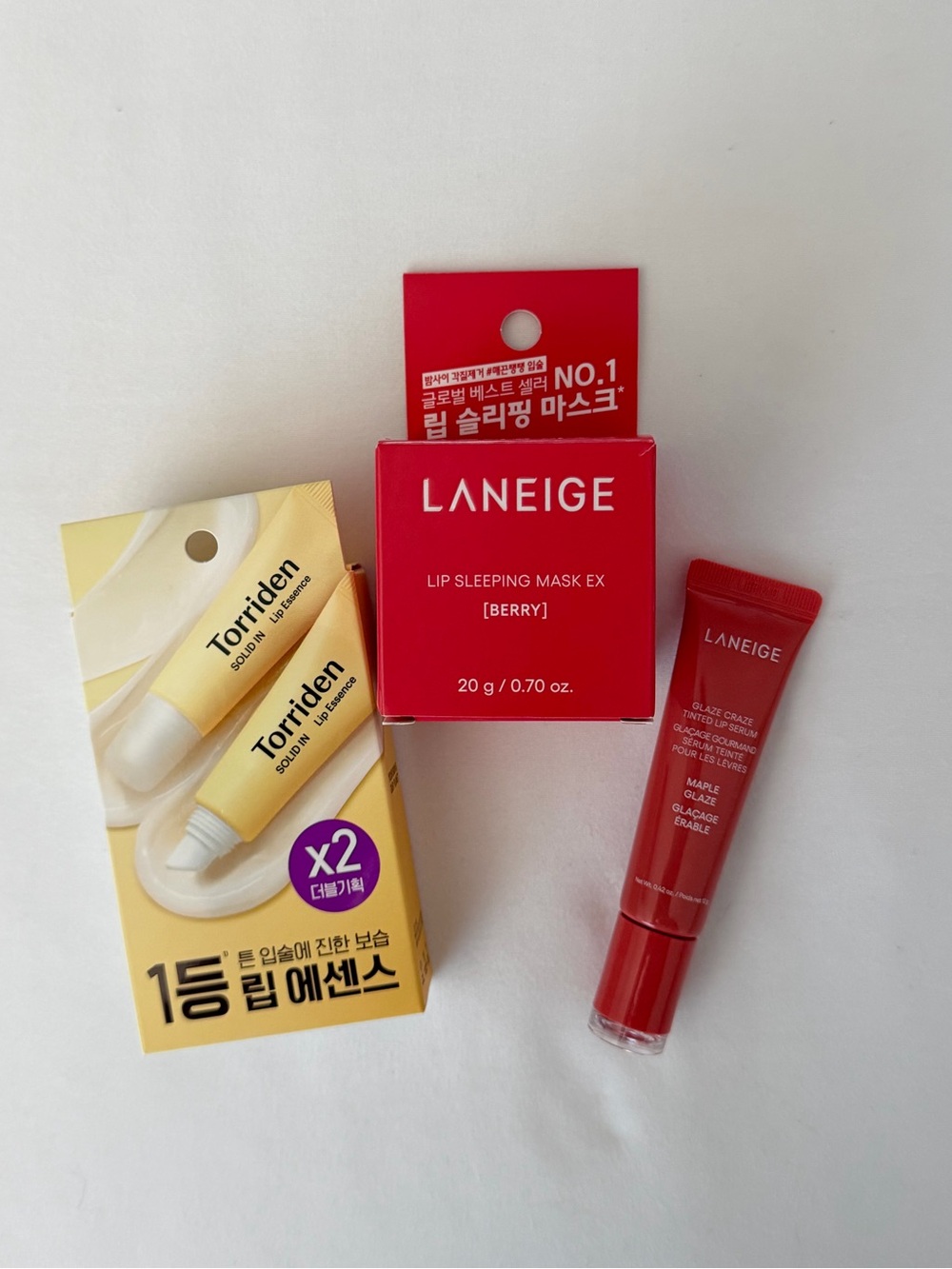 LIP bundle💄 Laneige lip sleeping mask, Laneige maple glaze, Torriden lip essence